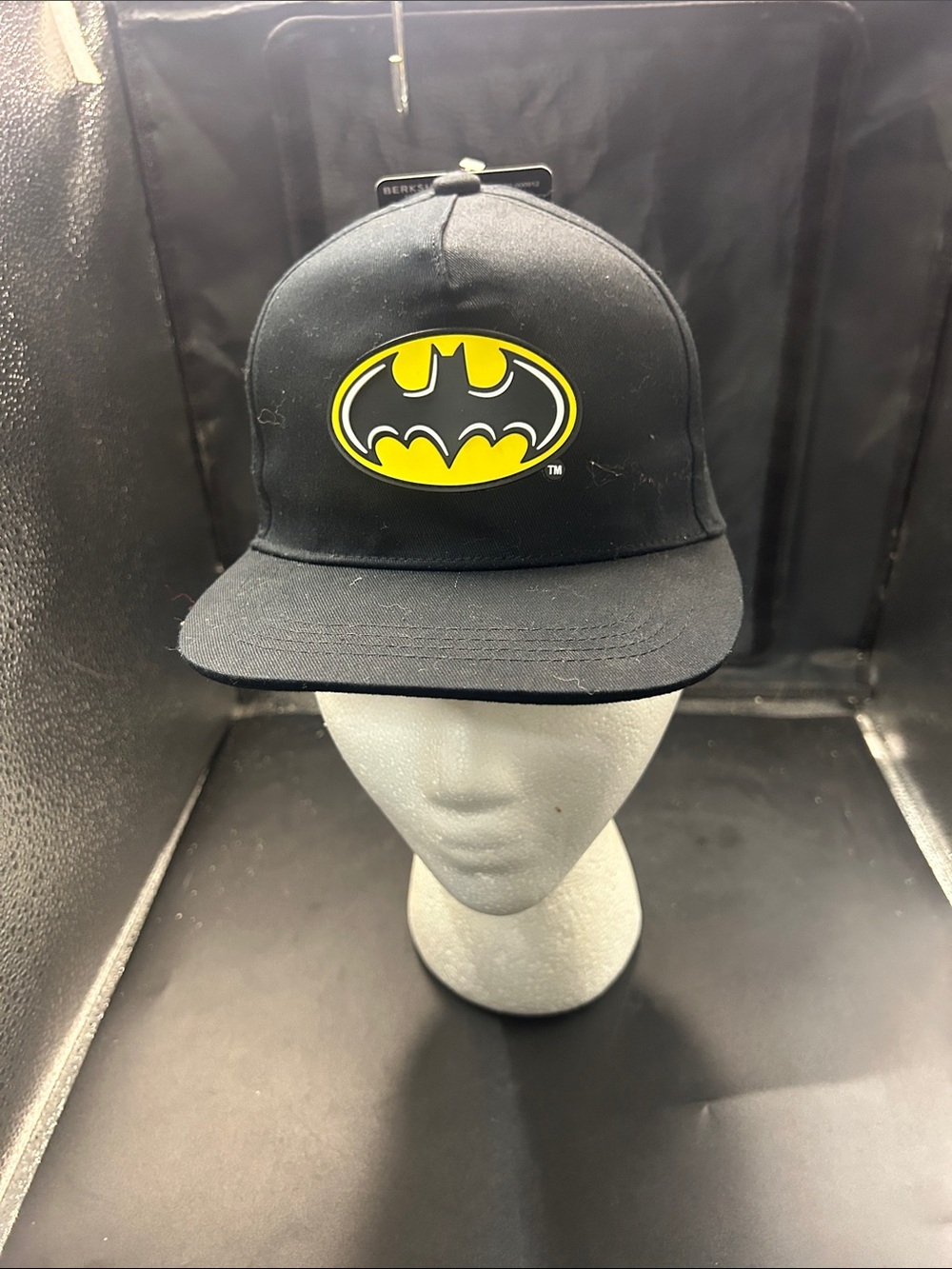 Batman Black Snapback Hat with Yellow Logo
